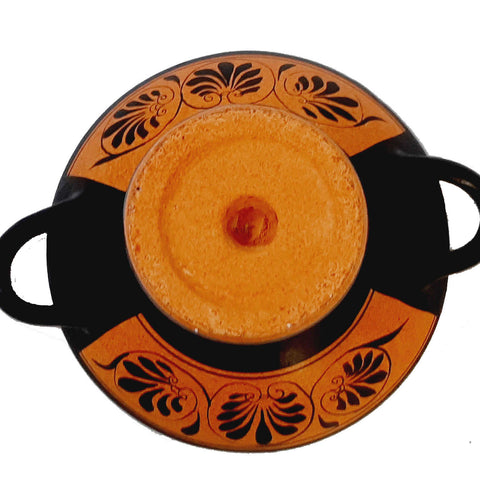 Red Figure Pottery Kylix 16cm,God Apollo with Erato - ifigeneiaceramics