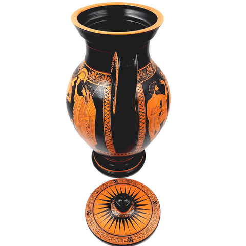 Red Figure Pottery Vase Replicas 45cm,Arming of Hector,Priam and Hecuba - ifigeneiaceramics