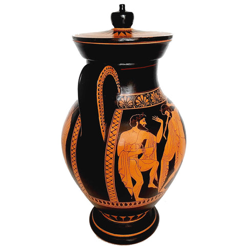 Red Figure Pottery Vase Replicas 45cm,Arming of Hector,Priam and Hecuba - ifigeneiaceramics