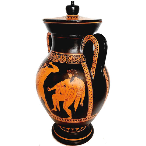Red Figure Pottery Vase Replicas 45cm,Arming of Hector,Priam and Hecuba - ifigeneiaceramics