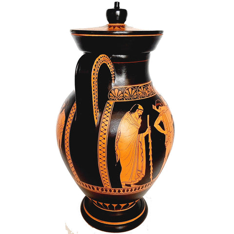 Red Figure Pottery Vase Replicas 45cm,Arming of Hector,Priam and Hecuba - ifigeneiaceramics