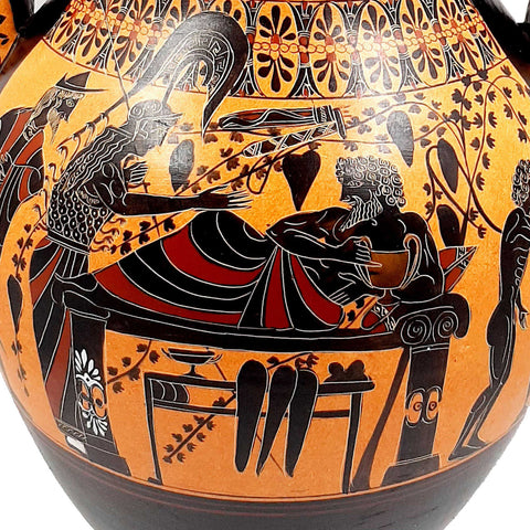 Red and Black figure Amphora 46cm,Hercules and Goddess Athena,Museum Replicas - ifigeneiaceramics