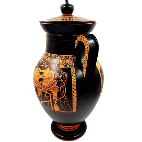 Red and Black figure Amphora 46cm,Hercules and Goddess Athena,Museum Replicas - ifigeneiaceramics