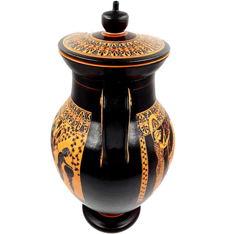 Red and Black figure Amphora 46cm,Hercules and Goddess Athena,Museum Replicas - ifigeneiaceramics