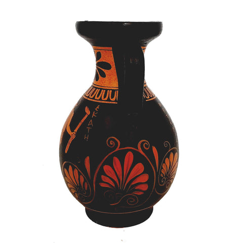 Red figure Potery Vase 17cm ,Hecate and Goddess Artemis