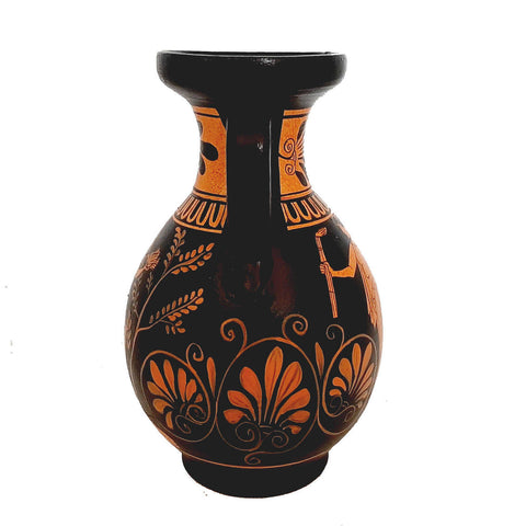 Red figure Potery Vase 17cm ,Hecate and Goddess Artemis