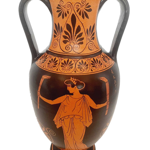 Red figure Pottery Vase 36cm ,Hecate and Goddess Artemis