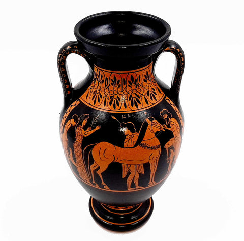 Red figure Pottery 22cm ,Amphora showing Ajax and Achilles - ifigeneiaceramics