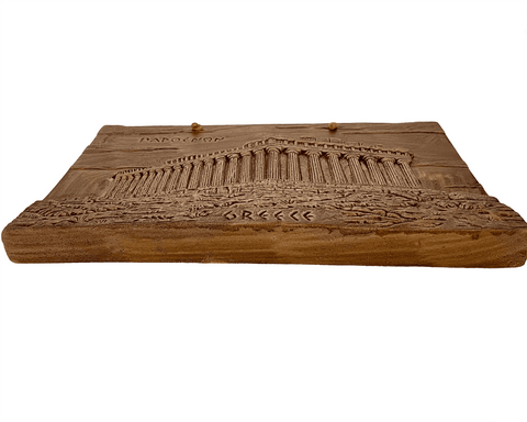 Relief terracotta Slab 26*16cm,Bronze Patina,reprasanting Partenon temple of Acropolis