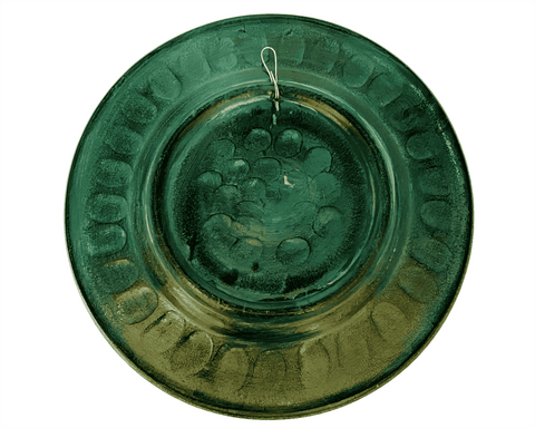 Relief terracotta plate 25cm,Green Patina,Trojan War Scences
