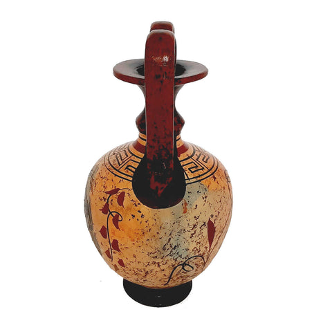 Set of 2 multicolor vases 13,5cm,Ancient  Greek Pottery,Shows God Dionysus and Goddess Aphrodite - ifigeneiaceramics