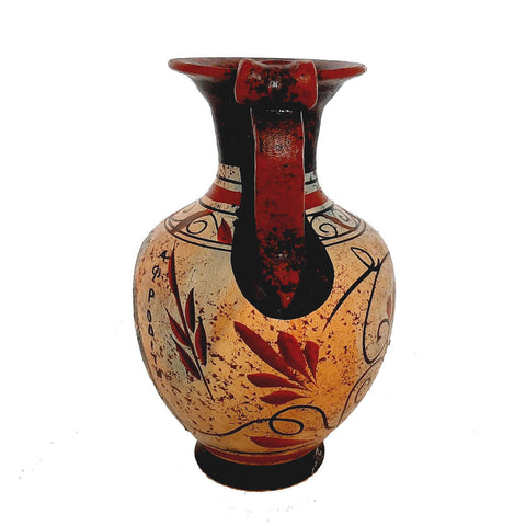 Set of 2 multicolor vases 13,5cm,Ancient  Greek Pottery,Shows God Dionysus and Goddess Aphrodite - ifigeneiaceramics