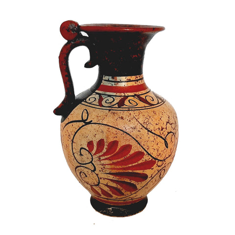Set of 2 multicolor vases 13,5cm,Ancient  Greek Pottery,Shows God Dionysus and Goddess Aphrodite - ifigeneiaceramics