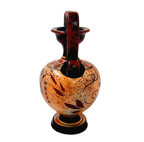 Set of 2 multicolor vases 13,5cm,Ancient Greek Pottery,Shows God Dionysus and Goddess Aphrodite - ifigeneiaceramics