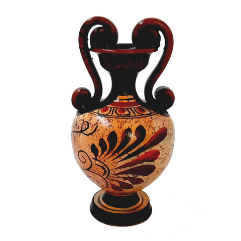 Set of 2 multicolor vases 13,5cm,Ancient Greek Pottery,Shows God Dionysus and Goddess Aphrodite - ifigeneiaceramics
