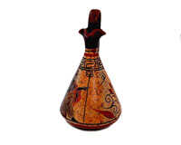 Set of 2 multicolor vases 13,5cm,Ancient Greek Pottery,Shows God Dionysus and Goddess Aphrodite - ifigeneiaceramics