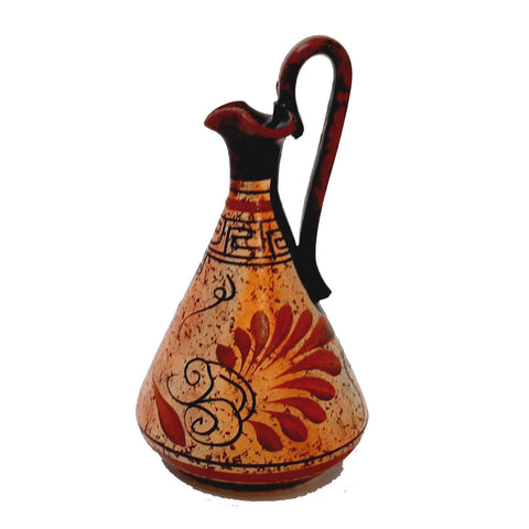 Set of 2 multicolor vases 13,5cm,Ancient Greek Pottery,Shows God Dionysus and Goddess Aphrodite - ifigeneiaceramics