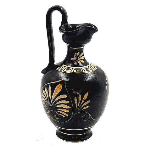 Set of 2 Attic white figure Greek Vases 16cm,God Zeus,Goddess Athena - ifigeneiaceramics