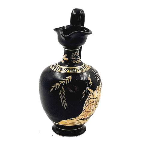 Set of 2 Attic white figure Greek Vases 16cm,God Zeus,Goddess Athena - ifigeneiaceramics