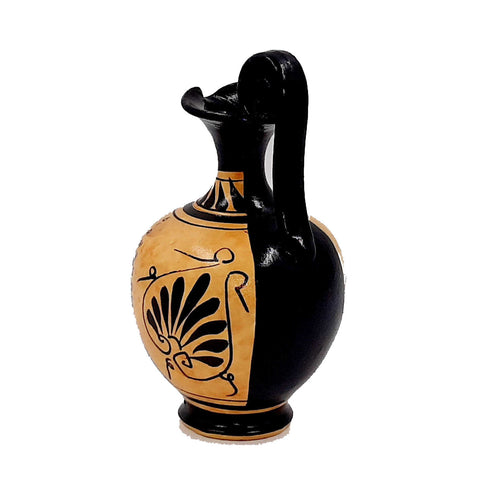 Set of 2 Black figure vases 13cm,Ancient  Greek Pottery,Shows God Dionysus and Goddess Aphrodite - ifigeneiaceramics