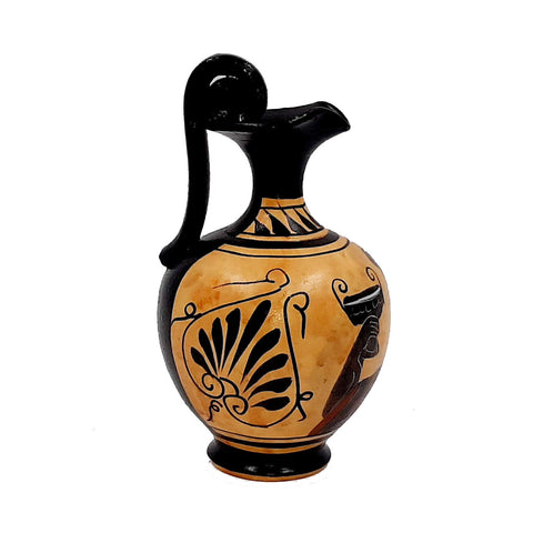 Set of 2 Black figure vases 13cm,Ancient  Greek Pottery,Shows God Dionysus and Goddess Aphrodite - ifigeneiaceramics