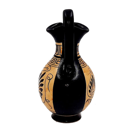 Set of 2 Black figure vases 13cm,Ancient  Greek Pottery,Shows God Poseidon and Goddess Athena - ifigeneiaceramics