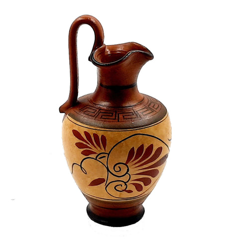 Set of 2 Greek Pottery Vases,Brown shades,God Dionysus and Goddess Aphrodite - ifigeneiaceramics