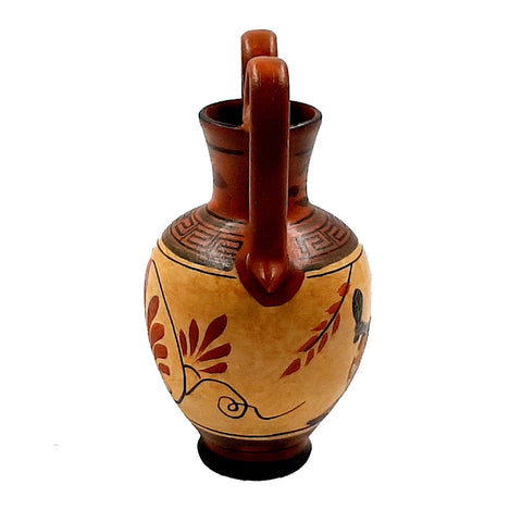 Set of 2 Greek Pottery Vases,Brown shades,God Dionysus and Goddess Aphrodite - ifigeneiaceramics