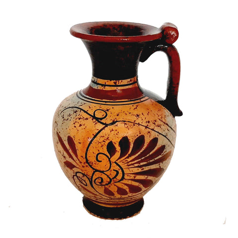 Set of 3 Ancient Greek Pottery vases 11,5cm,Multicolored,Showing Olympian Gods - ifigeneiaceramics