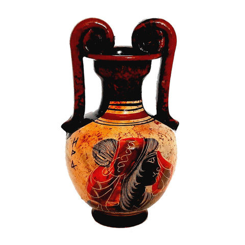 Set of 3 Ancient Greek Pottery vases 11,5cm,Multicolored,Showing Olympian Gods - ifigeneiaceramics