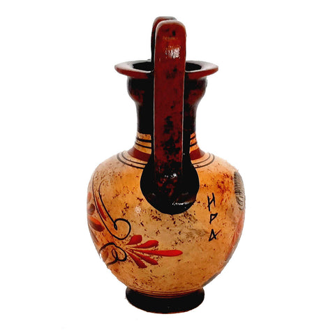 Set of 3 Ancient Greek Pottery vases 11,5cm,Multicolored,Showing Olympian Gods - ifigeneiaceramics