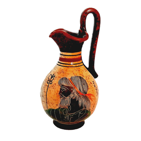 Set of 3 Ancient Greek Pottery vases 11,5cm,Multicolored,Showing Olympian Gods - ifigeneiaceramics