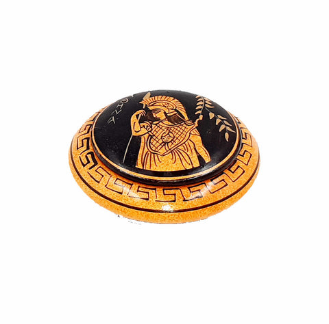 Set of 3 Ancient Greek Pyxis,Red Figure Pottery,Showing 3 Olympian Gods