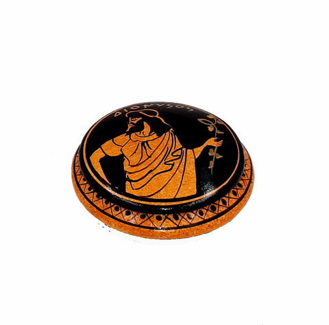 Set of 3 Ancient Greek Pyxis,Red Figure Pottery,Showing 3 Olympian Gods