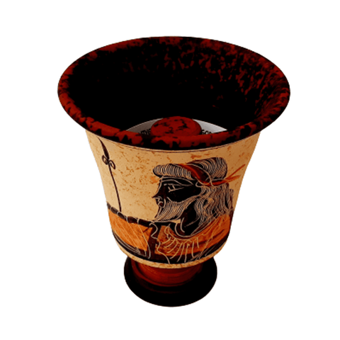 Set of 3 Pythagorean Cups,Showing Pythagoras,God Zeus and God Dionysus