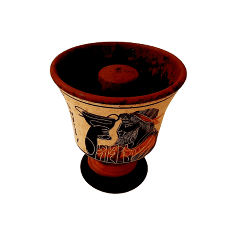 Set of 3 Pythagorean Cups,Showing Pythagoras,God Zeus and God Dionysus