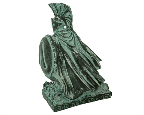 Statue of Leonidas ,the King of Sparta ,Green Plaster Sculpture 16,5cm