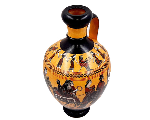 Amasis Lekythos 31cm,Black Figure Pottery ,shows a Wedding,Museum Replicas