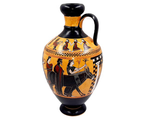 Amasis Lekythos 31cm,Black Figure Pottery ,shows a Wedding,Museum Replicas