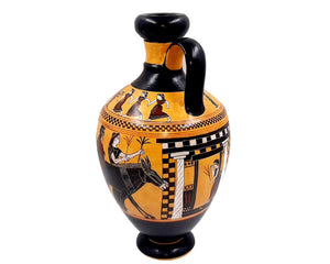 Amasis Lekythos 31cm,Black Figure Pottery ,shows a Wedding,Museum Replicas