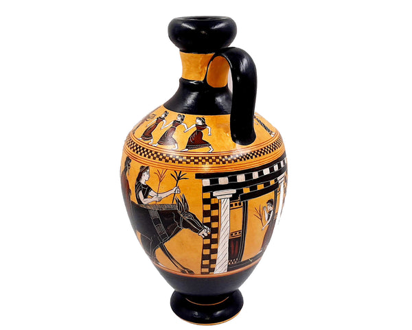 Amasis Lekythos 31cm,Black Figure Pottery ,shows a Wedding,Museum Replicas