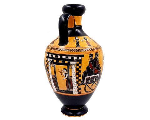 Amasis Lekythos 31cm,Black Figure Pottery ,shows a Wedding,Museum Replicas