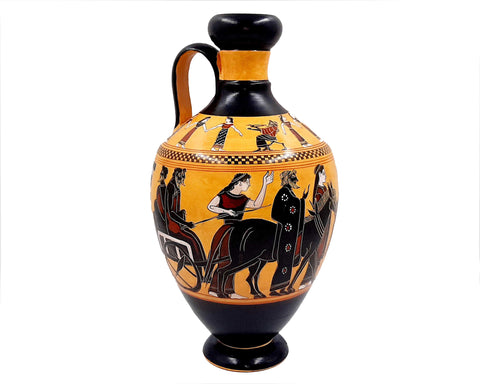 Amasis Lekythos 31cm,Black Figure Pottery ,shows a Wedding,Museum Replicas