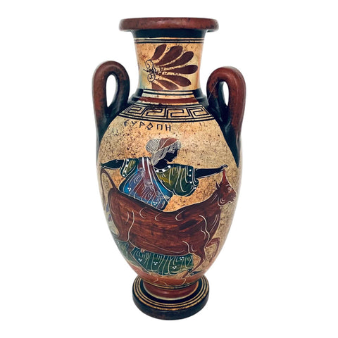 Ancient Greek Amphora 22cm,Europa with the Bull, Godess Nike