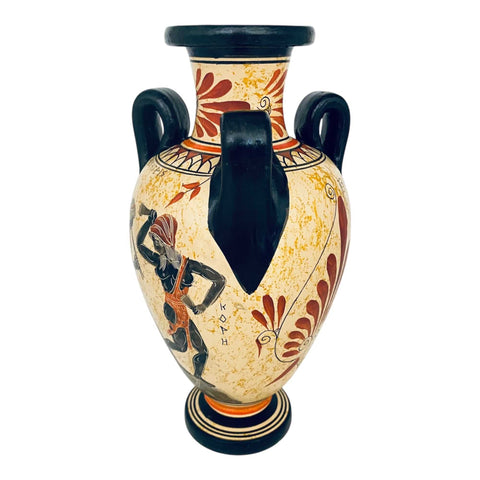 Ancient Greek Amphora 22cm, Showing God Ares and Goddess Aphrodite - ifigeneiaceramics