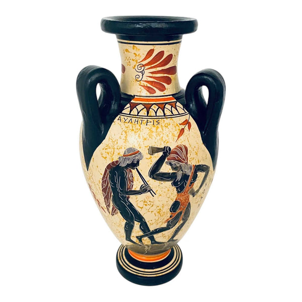 Ancient Greek Amphora 22cm, Showing God Ares and Goddess Aphrodite