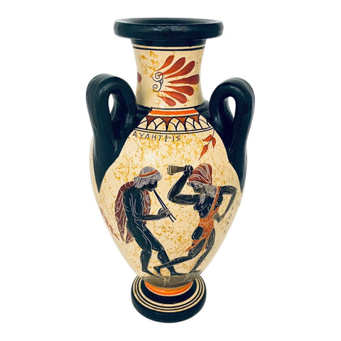 Ancient Greek Amphora 22cm, Showing God Ares and Goddess Aphrodite