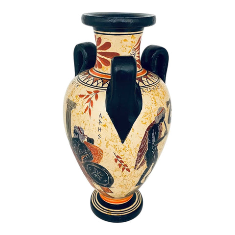Ancient Greek Amphora 22cm, Showing God Ares and Goddess Aphrodite - ifigeneiaceramics