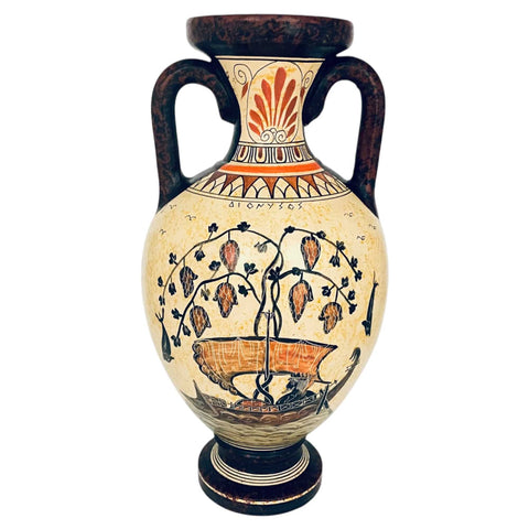 Ancient Greek Amphora Vase 31cm,God Dionysus,Poseidon