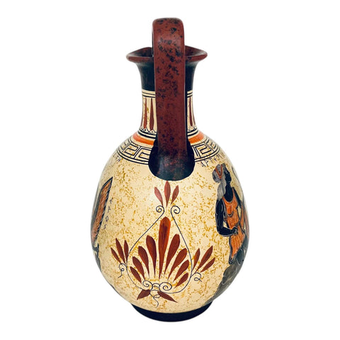 Antike griechische Vase, 24 cm, zeigt die Göttin Aphrodite, den Gott Apollon mit der Göttin Artemis.